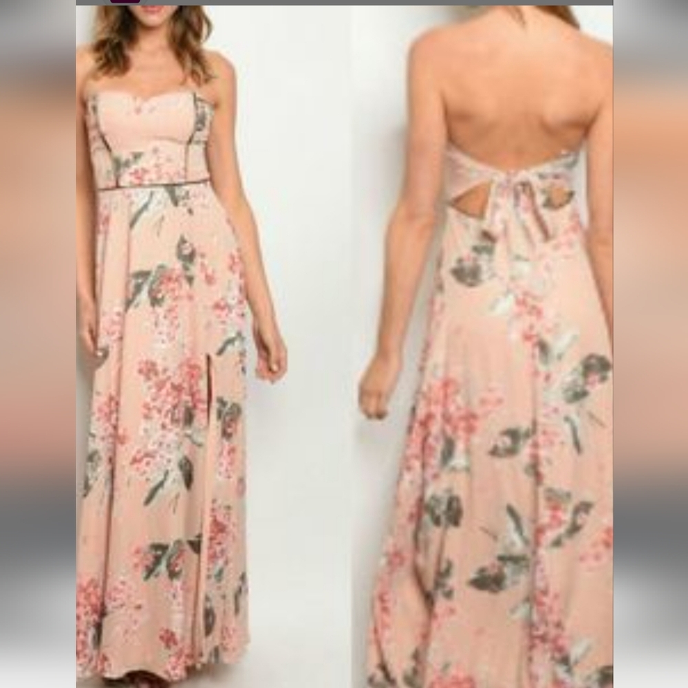 Ina Floral Strapless Maxi Dress Size Large